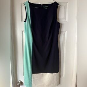 Lauren by Ralph Lauren Colorblock Cocktail Dress
